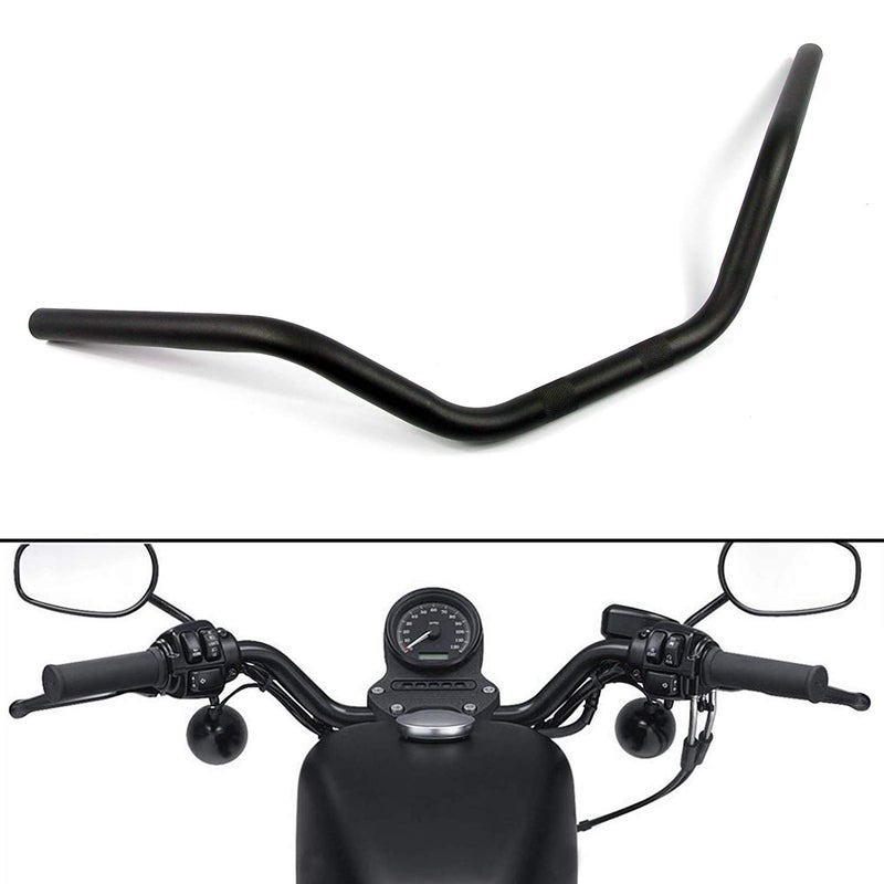 COBIKE Motorcycle Hanger 1 inch 25mm Ace Cafe Racer Clubman Handlebar Handle bars handlebars Bar compatible with Harley Sportster XL883 XL1200(Black Medium) - Image 1